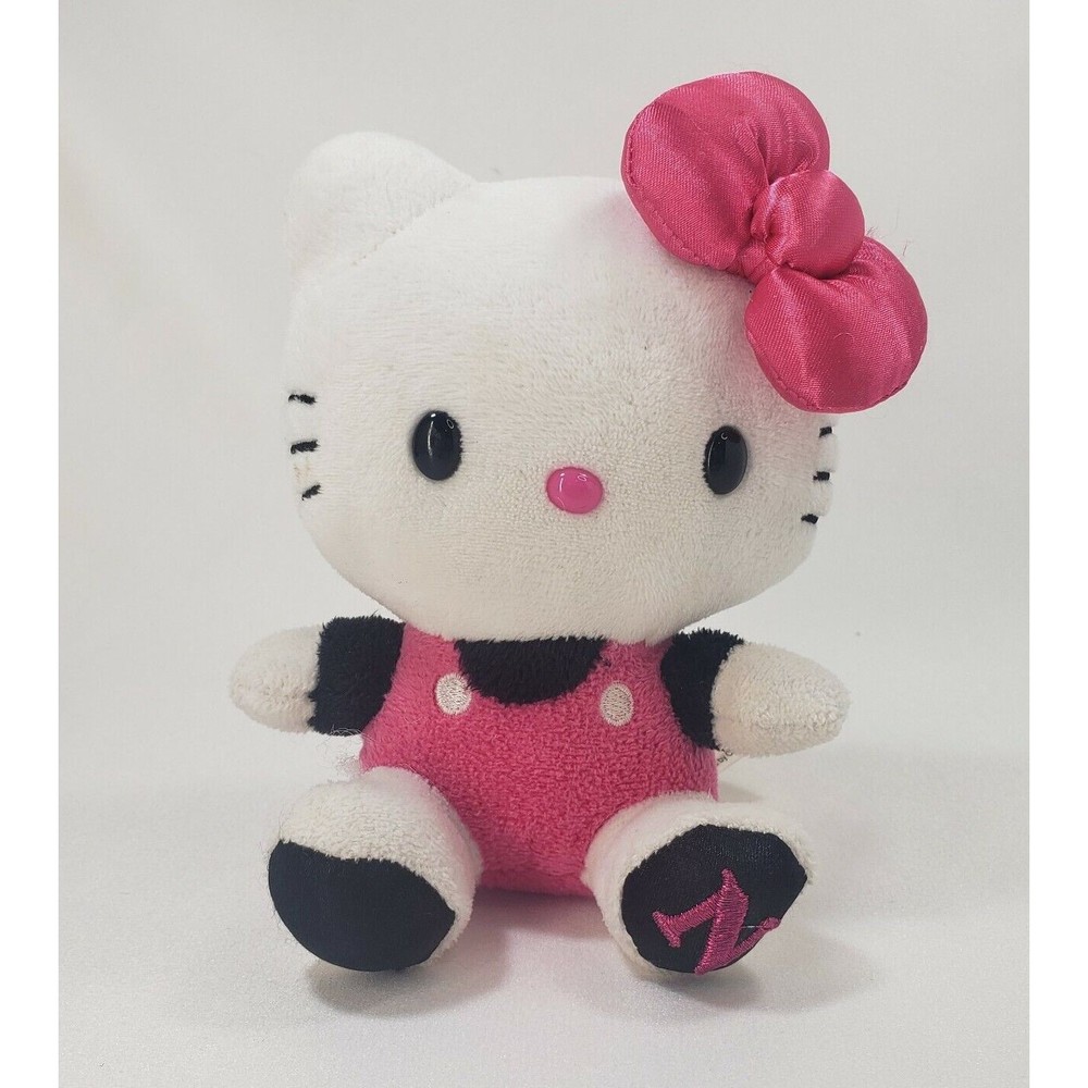 Sanrio Hello Kitty Pink Black Jumper  plush Bow 5" Embroidered Letter N